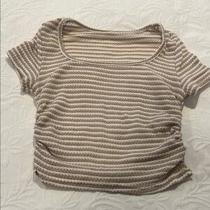 🛍️5 For $25🛍️ Striped Brown and White Women's Top